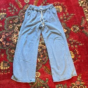 Z Supply Hunter Denim Knit wide Leg sweatpants